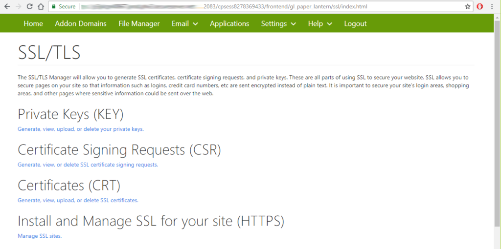 ssl tls web page godaddy to install and manage ssl certificate