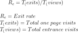 exit rate as defined by google