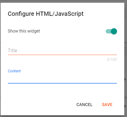 configure custom HTML JavaScript gadget