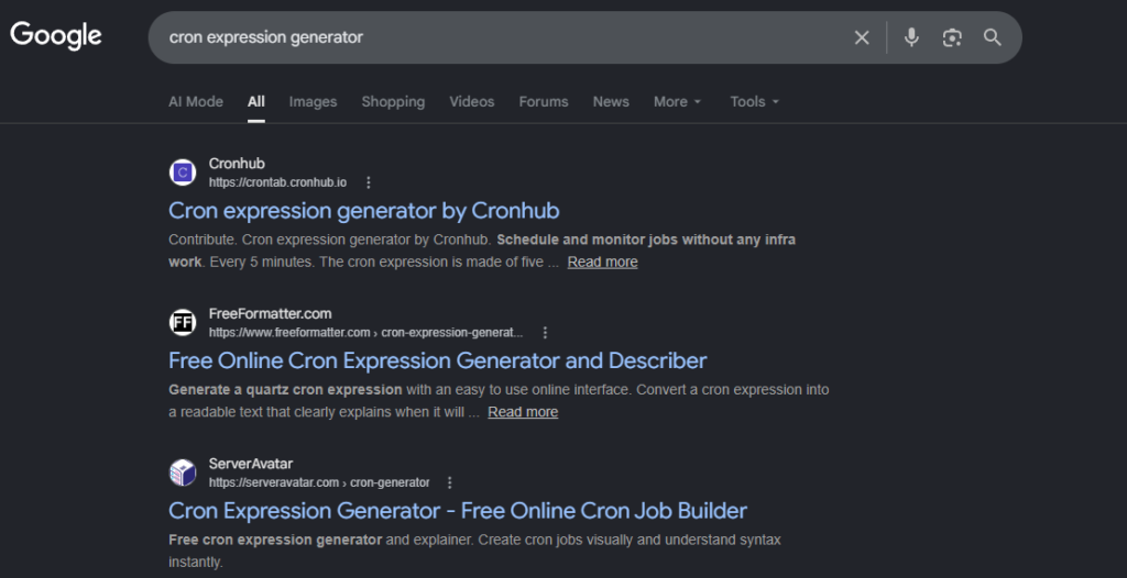 search keywords are seen