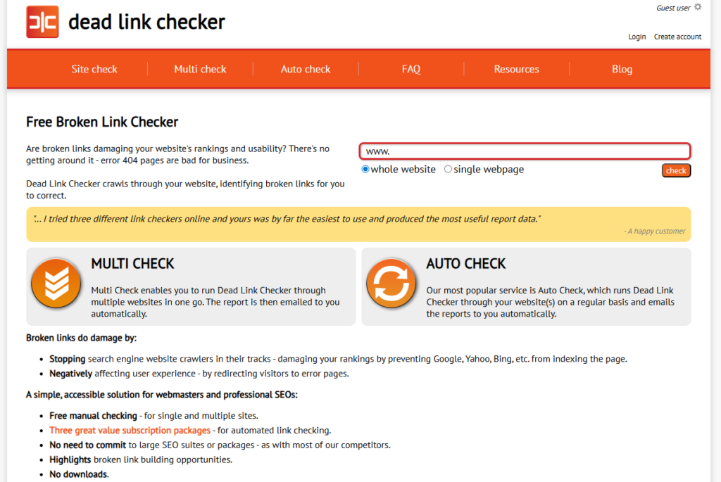 dead link checker off page seo