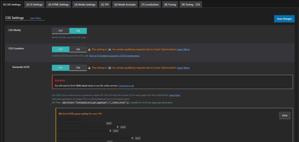 lightspeed cache page optimizations
