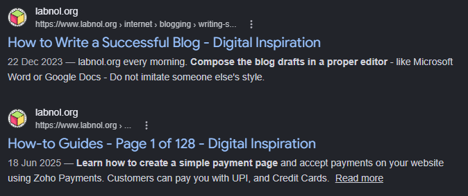 Page title examples